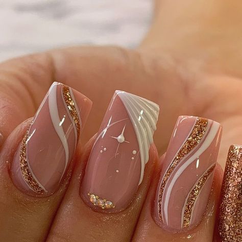 Nail Natural Design, Manicure En Gel, Uñas Press On, Nails Press On, Nails Delicadas, Nude Nail Art Designs, Ideas Para Uñas, Manicure Elegante, Natrual Nails