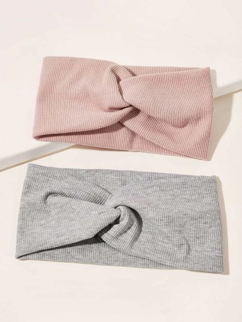 2pcs Simple Wide Headband | SHEIN South Africa Cross Headband, Gray Headband, Toddler Bows, Pink And Gray, Wide Headband, Headbands For Women, Shein Style, Trendy Fashion Women, Headband Hairstyles