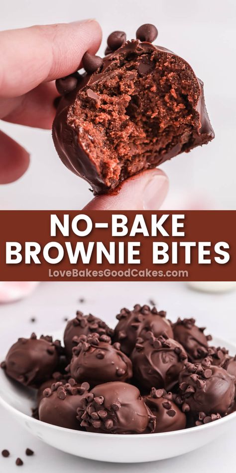 Fiesta Desserts, No Bake Brownie Bites, Fun Dessert, No Bake Brownies, Easy No Bake Desserts, Brownie Bites, Easy Baking Recipes Desserts, Dinner Recipes For Family, Sweet Snacks Recipes