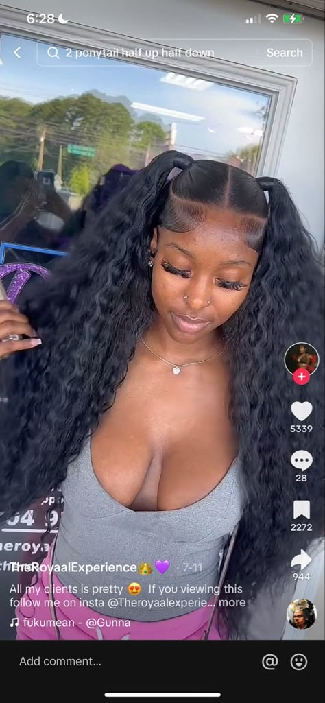 Sew In With 2 Ponytails, Sew In Two Ponytail Hairstyles, 2 Ponytails Half Up Half Down Black Women, Cute Ponytails With Weave, Two Ponytails Half Up Half Down Quick Weave, Sew In With Two Ponytails, Two Ponytails With Weave Half Down, Quick Weave Hairstyles Two Ponytails, 2 Ponytails Half Up Half Down Straight