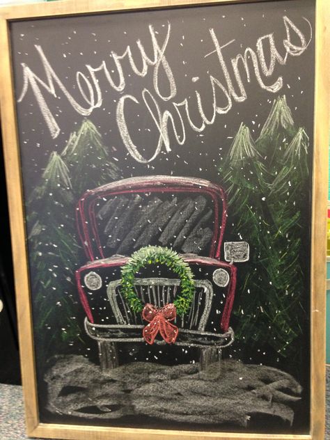 Holiday Chalkboard Art Christmas, Black Friday Chalkboard Art, Christmas Chalk Art Ideas, December Chalkboard Art, Chalkboard Halloween Ideas, Holiday Chalkboard Ideas, December Chalkboard Calendar, Christmas Chalkboard Art Ideas, Holiday Chalkboard Art