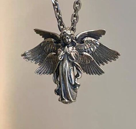 Angel Pendant, Vintage Pendant, An Angel, Angel, Chain, Sterling Silver, Pendant, Silver, Clothes