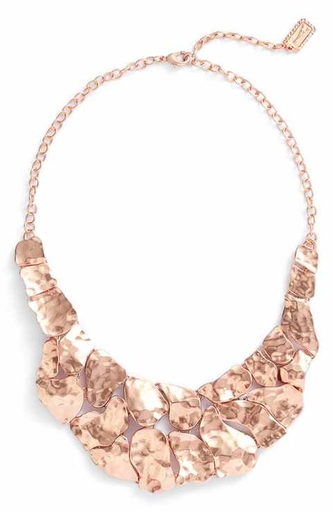 Karine Sultan Alice Statement Necklace Rose Gold Statement Necklace, Sculptural Necklace, Crew Neck Dress, Star Charm Necklace, Statement Collar Necklace, Costume Earrings, Gold Statement Necklace, Best Jewelry Stores, Station Necklace