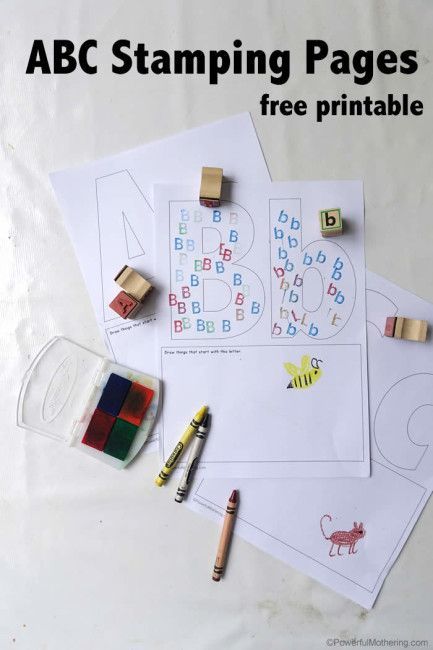 The theme this week for our learning with manipulatives series that was are taking part in is Alphabet Stamps! I made the kids some printables which I think we will be able to use with all our ABC lea Sensory Alphabet, Letter Stamping, Teaching Abcs, Abc Learning, Alphabet Activity, Abc Worksheets, Alphabet Worksheets Kindergarten, Preschool Alphabet, Big Letter