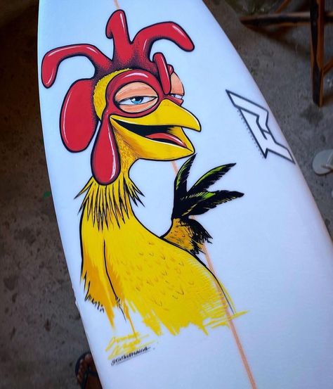 Surf Boards Painting, Surf Board Designs Surfboard Art Paint, How To Make A Surfboard, Cool Surf Board Designs, Paintings On Surfboards, Surfboard With Stickers, Surfboard Art Drawing, Painting On Surfboard, Drawing On Surfboard