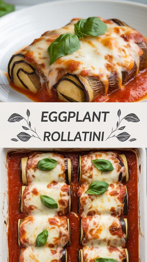 Healthy & Flavorful! – Try this lightened-up Eggplant Rollatini recipe! Tender eggplant slices, creamy ricotta filling, and a tangy marinara sauce make this dish both nutritious and flavorful, perfect for a wholesome dinner. Eggplant Rollups, Eggplant Rollatini Recipe, Eggplant Rollatini, Eggplant Rolls, Crispy Eggplant, Ricotta Filling, Italian Pasta Dishes, Italian Pasta, Veggie Sides