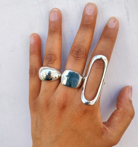 Dome Ring, Signet Ring, Oval Ring, Sterling Silver Ring, Chunky Silver Ring, Statement Ring, Chunky Ring, Minimalist Jewelry, Dainty Ring Size:- All Size Available In Variation Metal:- Silver MUST READ....👇 5 stars is my shop's priority. So contact me before leaving any negative review. I am here only for my dear customers. it is poor Etsy manners to Leaving a negative review without conversation with your seller. If you are not satisfied with my jewelry, then please contact me, I will solve yo Statement Sterling Silver Rings, Etsy Silver Rings, Cool Chunky Rings, Statement Jewelry Silver, Big Chunky Rings, Eclectic Silver Jewelry, Silver Chunky Ring, Silver Rings Jewelry, Funky Silver Jewelry