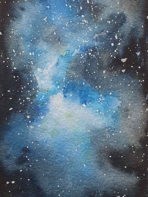 Galaxy Ideas, Galaxy Art Painting, Types Of Galaxies, Hardware Art, Watercolor Brush Pens, Watercolor Night Sky, Space Watercolor, White Gouache, Watercolor Brush Pen