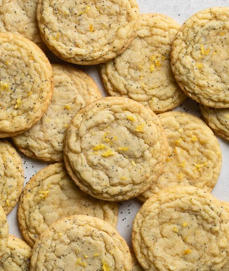 Lemon Poppy Cookies, Brown Butter Lemon Cookies, Soft Lemon Cookies Recipes, Spring Cookies Recipes, Spring Cookie Recipes, Maine Desserts, Poppy Cookies, Best Lemon Cookies, Poppy Seed Dessert