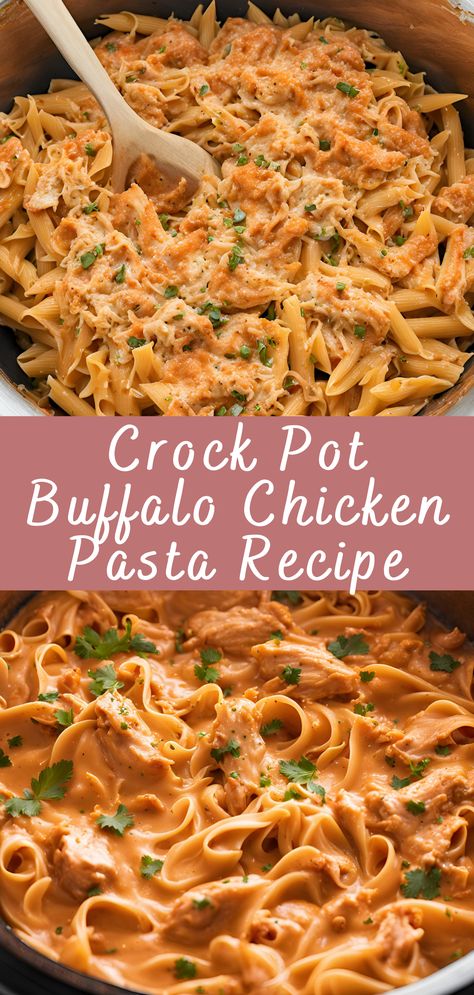 Crock Pot Buffalo Chicken Pasta Recipe | Cheff Recipes Crock Pot Cajun Chicken Alfredo, Chicken Penne Crockpot Recipes, Instapot Buffalo Chicken Recipes, Easy Crockpot Recipes Dump And Go, Buffalo Chicken Pasta Without Cream Cheese, Buffalo Ranch Chicken Pasta Crockpot, Crock Pot Chicken Nachos, Buffalo Chicken Orzo, Pasta Dinner Recipes Crockpot