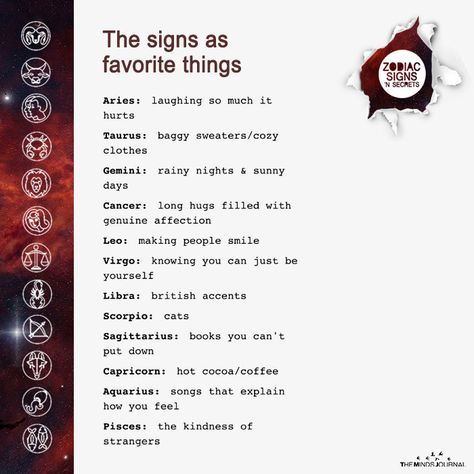 The Signs As Favorite Things - https://themindsjournal.com/the-signs-as-favorite-things-3/ Aquarius Leo, Psychic Development Learning, Freshman Advice, Emotions Wheel, Horoscope Dates, Zodiac Meanings, Aquarius Truths, Zodiac Signs Chart, Libra Quotes