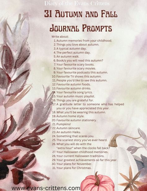 Cozy Journal Prompts, Fall Equinox Journal Prompts, Fall Poetry Prompts, Mabon Journal Prompts, Autumn Journal Prompts, Autumn Writing Prompts, Fall Junk Journal Ideas, Autumn Journal Ideas, Journal Ideas Autumn