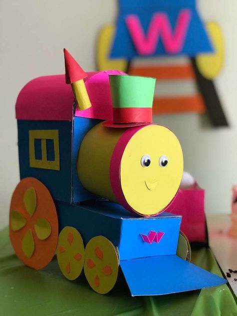 W's bob the train 2nd birthday party | CatchMyParty.com Bob The Train Birthday Party Ideas, Train Birthday Party Ideas, Bob The Train, 3rd Birthday Party For Boy, Train Crafts, Train Birthday Party, Train Theme, Creative Kids Crafts, Cars Theme Birthday Party