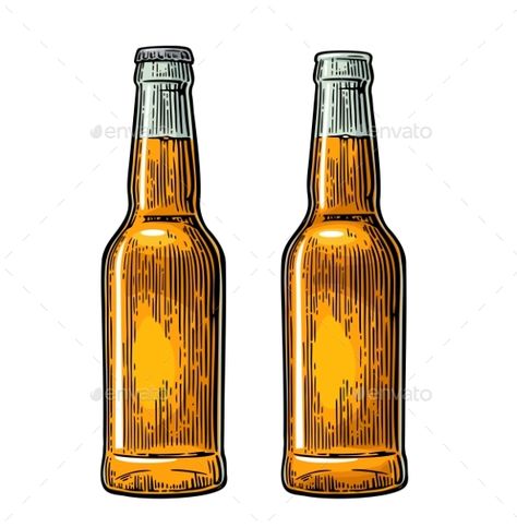 Beer Bottle Sketch, Beer Bottle Illustration, Beer Bottle Drawing, Oktoberfest Poster, Vintage Beer Bottle, Beer Drawing, Beer Bottle Art, Bottle Illustration, Beer Images