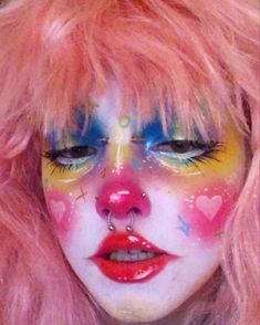 18 Clown?!?!? ideas in 2022 | best makeup products, artistry makeup, makeup Swag Makeup, Eye Makeup Art, Makeup Art, Close Up, A Woman, Eye Makeup, Makeup, Hair, Pink