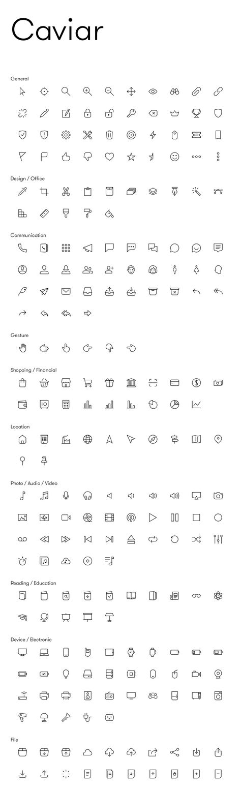 Caviar is a well-crafted icon set dedicated to match your exquisite designs. Every single detail in each icon was carefully tuned to present minimalism and elegance. With 450 icons, Caviar provides the most essential icons for your app, web and graphic design. Web Icons Design, Icon Sets Design, Icons For Website Web Design, Mobile App Icon Design, Web Icon Design, Graphic Design Icons Symbols, Simple Icons For Apps, Minimal Icons Aesthetic, Website Icon Design
