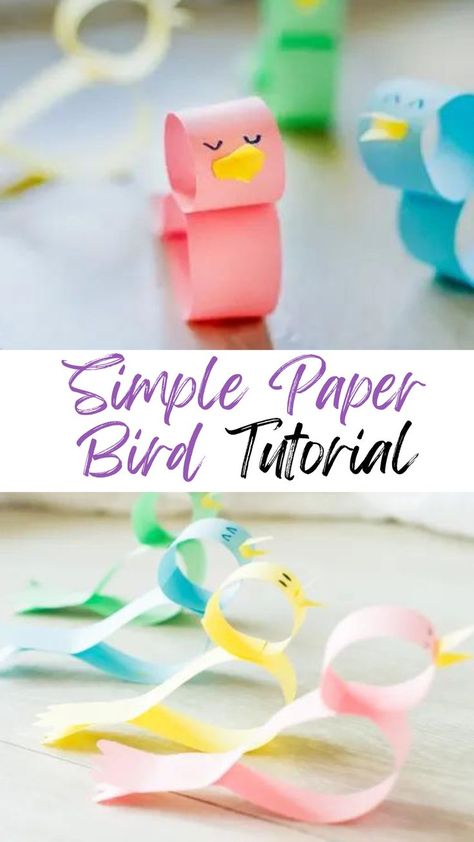 Birds Kindergarten Activities, Bird Crafts Preschool, Spring Paper Flowers, Bird Paper Craft, Birds For Kids, Bird Craft, Storytime Crafts, Nursery Crafts, Spring Decorations