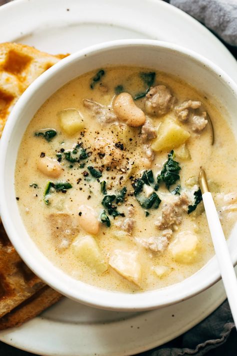 High Protein Soup Recipes, High Protein Soup, Soup Sausage, Soup Recipes Uk, Protein Soup Recipes, Creamy Beans, Protein Soup, Protein Soups, Braised Chicken Breast