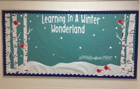 Winter bulletin board for Kindergartener work to be added to! Winter Library, Snowman Bulletin Board, December Bulletin Boards, Winter Bulletin Board, Holiday Bulletin Boards, Christmas Bulletin Boards, Bulletin Boards Theme, Thanksgiving Bulletin Boards, Work Bulletin Boards