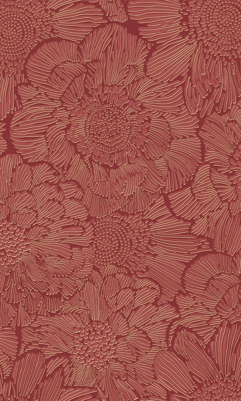 Stylish Sketched Floral Wallpaper in Red by Walls Republic Red Flower Wallpaper, Scrapbook Printing, Red Colour Palette, Drops Patterns, Iphone Wallpaper Pattern, Wallpaper Pattern, Red Wallpaper, Red Pattern, Print Wallpaper