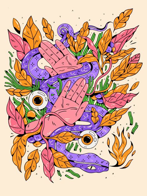 Illustration Styles Inspiration, Chaos Illustration, Illustration Inspiration Ideas, Interesting Illustration, Surface Illustration, Like Illustration, Behance Illustration, Cool Illustration, Frida Art