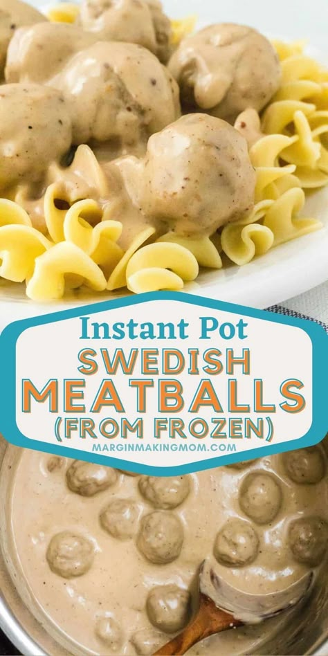 Yes, you can use a bag of frozen meatballs to make delicious Instant Pot Swedish meatballs in a rich, creamy sauce. This recipe shows you exactly how to do it, so you can get a weeknight dinner on the table fast! Turkey Sweedish Meatballs, Instant Pot Swedish Meatballs, Frozen Meatball Recipes, Swedish Meatballs Easy, Meatballs And Gravy, Meatball Dinner, Beef Steak Recipes, Meatball Recipes Easy, Meatballs Easy