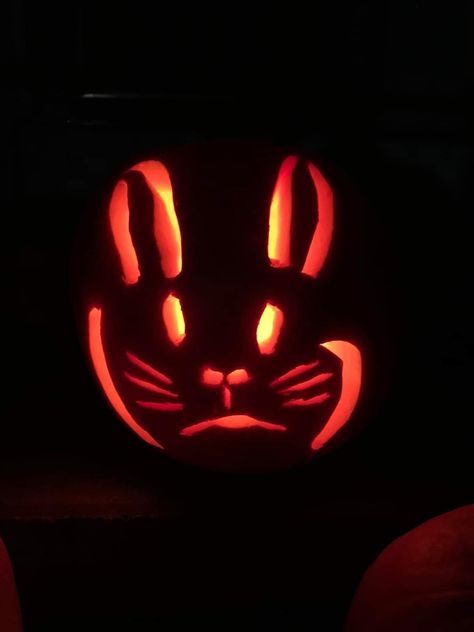 Bunny Jack O Lantern, Bunny Pumpkin Carving Ideas, Bunny Pumpkin Carving, Bunny Pumpkin, Halloween Pumpkin Carving Stencils, Pumpkin Carving Stencils, Scary Pumpkin Carving, Carving Stencils, Halloween Pumpkin Carving