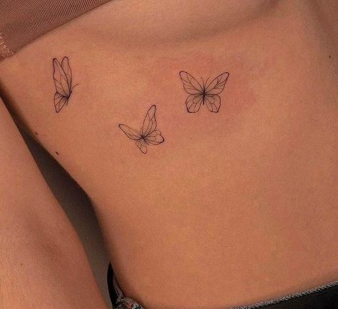 Lower Stomach Tattoos Small, Small Stomach Tattoos Women, Butterfly Tattoo Under Breast, Zwilling Tattoo, Rib Tattoos For Women, Small Butterfly Tattoo, Small Pretty Tattoos, Petite Tattoos, Stylist Tattoos