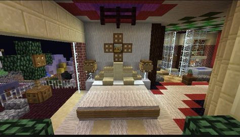 Boys Minecraft room ideas Minecraft Room Ideas In Game, Minecraft Interior Design Bedrooms, Minecraft Interior Design Ideas, Minecraft Bedroom Ideas, Minecraft Living Room, Bedroom Ideas Minecraft, Minecraft Bedroom Decor, Minecraft Wall, Royal Bed