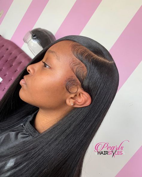 Straight Weave Hairstyles, Sew In Hairstyles, Birthday Hairstyles, Edges Hair, Quick Weave Hairstyles, Birthday Hair, Pretty Braided Hairstyles, Girls Hairstyles Braids, Slick Hairstyles