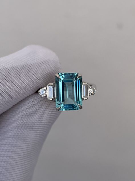 Aquamarine Vintage Ring, Octagon Cut Ring, 14k Solid Gold, Engagement Ring, Victorian Ring, Promise Ring, Statement Ring, Anniversary Ring Handmade ring. Stone : Lab  Aquamarine Gemstone Cut : Octagon Cut Stone Size : 10mm×8mm Side Stone : Cubic Zirconia Metal  : 14k Gold / 925 Silver Plating:  Platinum Plated , Rose Gold Plated , Gold Plated.  Personalization: 10K/14K/24K/GOLD/SILVER/PLATINUM/ROSE-GOLD/WHITE GOLD. (Contact me)  All items come in a beautiful jewelry box.  Since all out Jewelry is Handmade with care and love, It takes [6-8 Business Days] to make the item. Once the item is made: Standard Shipping: 1-3 Weeks Express Shipping: 4-12 Days.  If you need anything personalized then you are MOST WELCOME. We specialized in personalized jewelry of all kinds, We have All Gemstones avai Aquamarine Gemstone Ring, Light Blue Topaz Ring, Vintage Aquamarine Ring, Engagement Ring Victorian, Aquamarine Engagement Ring Vintage, Blue Aquamarine Ring, Victorian Ring, Platinum Rose Gold, Green Stone Rings