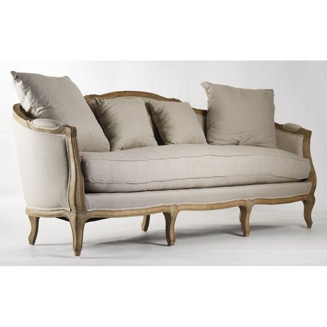 Maison Linen Sofa Natural Linen Sofa, French Country Sofa, Country Sofas, Sofa Santai, Oak Sofa, Rustic Furniture Diy, Provincial Furniture, French Provincial Furniture, French Sofa