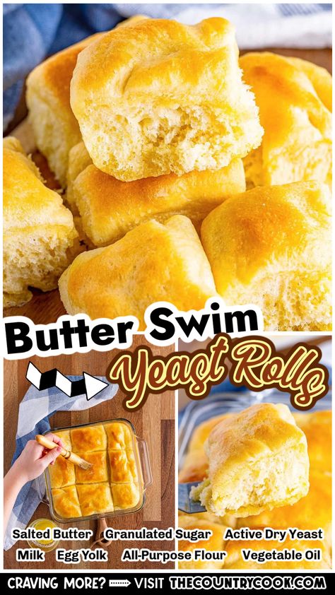 Everyone will go crazy for these Butter Swim Yeast Rolls! They're light, fluffy, and soooo buttery! The easiest homemade rolls you've ever made! Quick Rolls Recipe, Biscuit Rolls Recipes, Easy Homemade Rolls, Easter Rolls, Swim Biscuits, Butter Rolls, Quick Rolls, Biscuits Recipes, Beautiful Bread