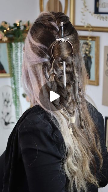 Short Nordic Hairstyles, How To Do Viking Hairstyles Women, Bridal Viking Hairstyles, Wedding Viking Hairstyles, Celtic Hairstyles Short Hair, Viking Inspired Wedding Hair, Easy Celtic Hairstyles, Viking Princess Hair, Viking Updo Hairstyles