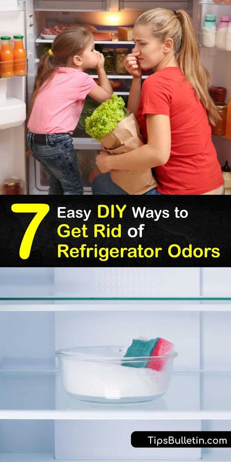 Discover ways to remove a bad odor from a fridge by giving it a deep clean and using an air freshener. It’s simple to eliminate a bad smell with baking soda, activated charcoal, and essential oils, and vinegar cleans away odor-causing bacteria. #homemade #refrigerator #odor #remover Diy Fridge Deodorizer Baking Soda, Smelly Refrigerator, Fridge Odor Eliminator, Fridge Deodorizer, Fridge Smells, Fridge Odor, Smell Remover, Diy Household Cleaners, Clean Refrigerator