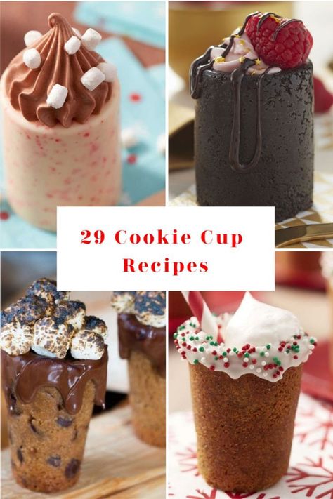 Cookie Cup Recipes, Cookie Shot Glasses, Shot Glass Desserts Recipes, Cookie Shot Glass, Cookie Shot, Cup Recipes, Shot Glass Desserts, Chocolate Chip Cookie Cups, Edible Cups