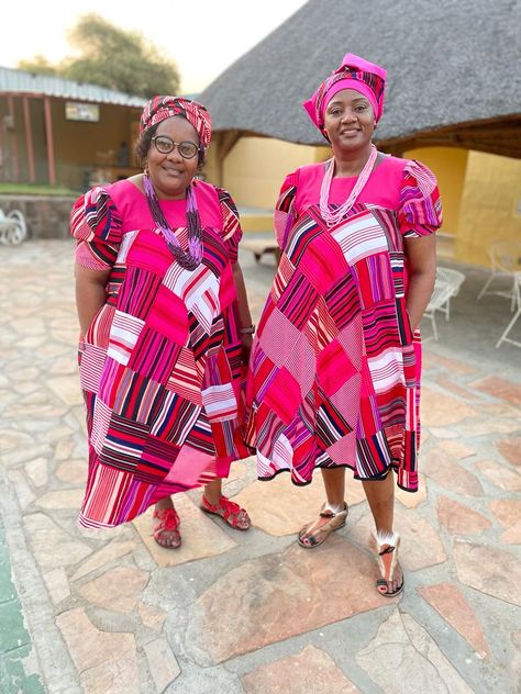 Oshiwambo Dress Designs, Oshiwambo Traditional Dresses Designs, Royalty Dress, African Traditional Wear, Staff Uniforms, African Royalty, Fashion Traditional, Traditional Dresses Designs, African Wear Dresses