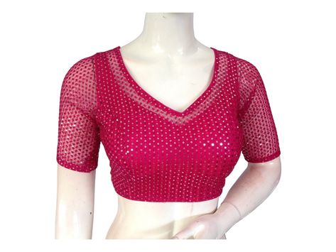 Pink Net Blouse Designs, Designer Choli, Contemporary Saree, Netted Blouse Designs, Stitched Saree, Blouse Indian, Elegant Tops, Net Blouses, Readymade Saree