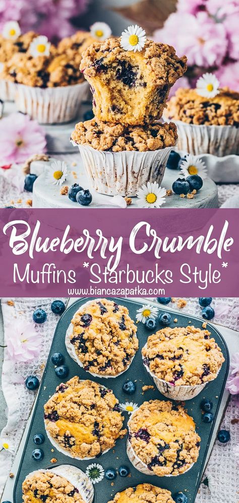 Vegan Blueberry Streusel Muffins, Blueberry Muffin Crumble Topping, Blueberry Vegan Muffins, Muffin Recipes Vegan, Starbucks Blueberry Muffin Recipe, Breakfast Muffins Vegan, Vegan Blueberry Cake, Vegan Blueberry Crumble, Blueberry Muffins With Crumble Topping