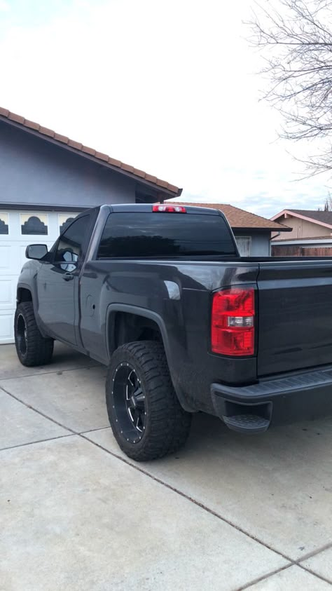 Single cab truck 2014 gmc sierra grey Chevy Silverado Single Cab, 2014 Gmc Sierra 1500, Silverado Single Cab, Gmc Trucks Sierra, Single Cab Trucks, Chevy 4x4, Chevy 1500, 2014 Gmc Sierra, Dropped Trucks