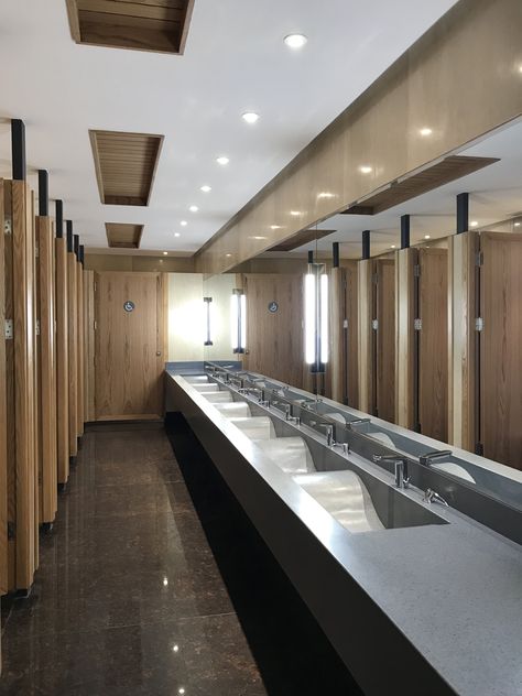 Ladies Restroom, School Building Design, Apartment Exterior, Restroom Design, Building Aesthetic, Office Interior Design Modern, Warehouse Design, School Interior, Public Restroom