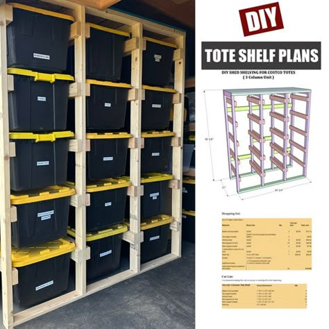 Shed Shelves, Garage Storage Bins, Shed Shelving, Garage Storage Plans, Easy Garage Storage, Diy Garage Cabinets, Diy Garage Work Bench, Diy Garage Organization, Garage Storage Inspiration