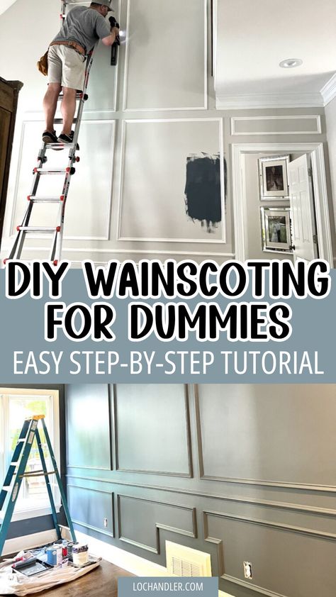 How To Measure Wainscoting, Easy Wainscoting Diy, Diy Wainscoting Bedroom, Wainscoting Bedroom Accent Wall, Painted Wainscoting Ideas, Victorian Wainscoting, Wainscoting Ideas Diy, Easy Wainscoting, Dark Wainscoting Ideas