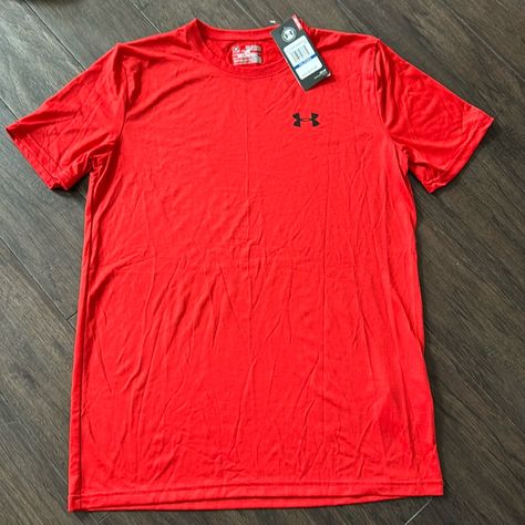 Under Armour Athletic Tshirt - New With Tag. Size Youth Xl. Moisture Wicking Material. Smoke Free, Pet Free Home. Nike Red T-shirt For Summer, Affordable Red Nike T-shirt, Red Sporty T-shirt For Training, Zara Drip, College Tees, Teal Shorts, Under Armour Girls, Cheap Under Armour Moisture-wicking T-shirt, Peach Shirt