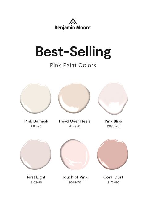 These best-selling pink paint colors can be as subtle as a neutral or as deep as a jewel tone. Paint Colors For Room Bedrooms, Cool Pink Paint Color, Neutral Paint With Pink Undertones, Pink Neutral Paint, Bridal Pink Paint Benjamin Moore, Pink Paint Colors 2023, Benjamin Moore Neutral Pink, Pink Undertone Paint Colors, Best Neutral Pink Paint Colors