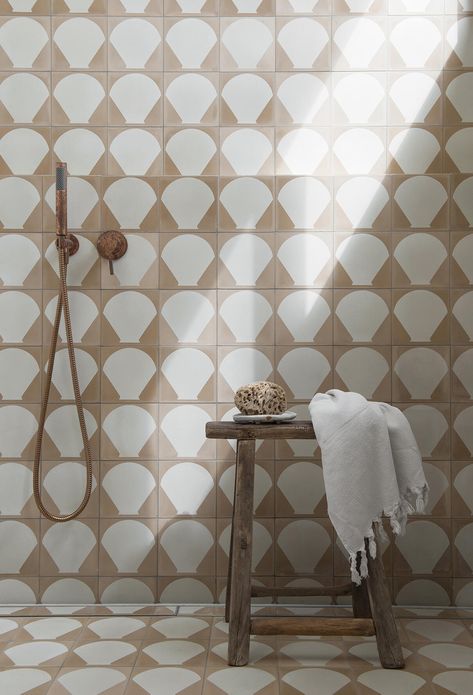 Projects - Exult Design Encaustic Tiles Bathroom, Scallop Tiles, Printed Tile, Tiles Bathroom, Patterned Floor Tiles, Encaustic Tile, Tile Stores, House Tiles, Bathroom Floor Tiles