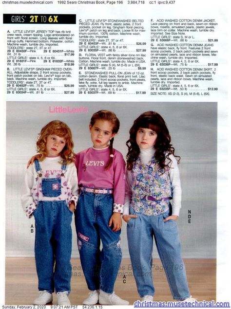 1992 Sears Christmas Book, Page 196 - Christmas Catalogs & Holiday Wishbooks 90s Kids Outfits, 1900 Outfits, 1900s Outfits, 1990s Kids Fashion, 00s Fashion Outfit, Decades Outfits, 80s Fashion Kids, 90s Kids Fashion, 1990s Outfits