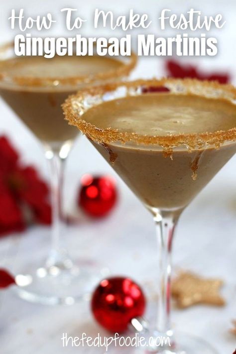 Gingerbread Martini Recipe, Christmas Martini Recipes, Gingerbread Martini, Festive Holiday Drinks, Christmas Martini, Gingerbread Syrup, Homemade Gingerbread, Frozen Coffee, Christmas Cocktail