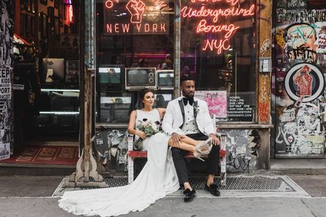 Gallery - A New York City Wedding, Street Style Wedding Photos City, Chill Wedding, Nyc Wedding Photos, City Wedding Photos, Interracial Wedding, Nyc Elopement, New York City Wedding, Wedding Muslim, Photography Shoot