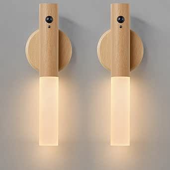 Montford Wall Sconces Set of Two Battery Operated, Motion Sensor Night Light Magnetic Wall Light Rechargeable Wall Sconce, Peel and Stick Sconce Lights for Bedside Stair Hallway Frosted Plexiglass, Motion Sensor Lights Indoor, Sensor Night Lights, Entryway Lighting, Black Walnut Wood, Motion Sensor Lights, Magnetic Wall, Ceiling Fan In Kitchen, Wall Fans